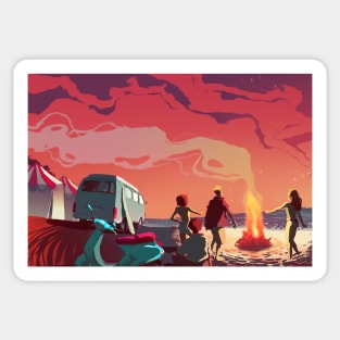 Beach in Summer Twilight Sticker